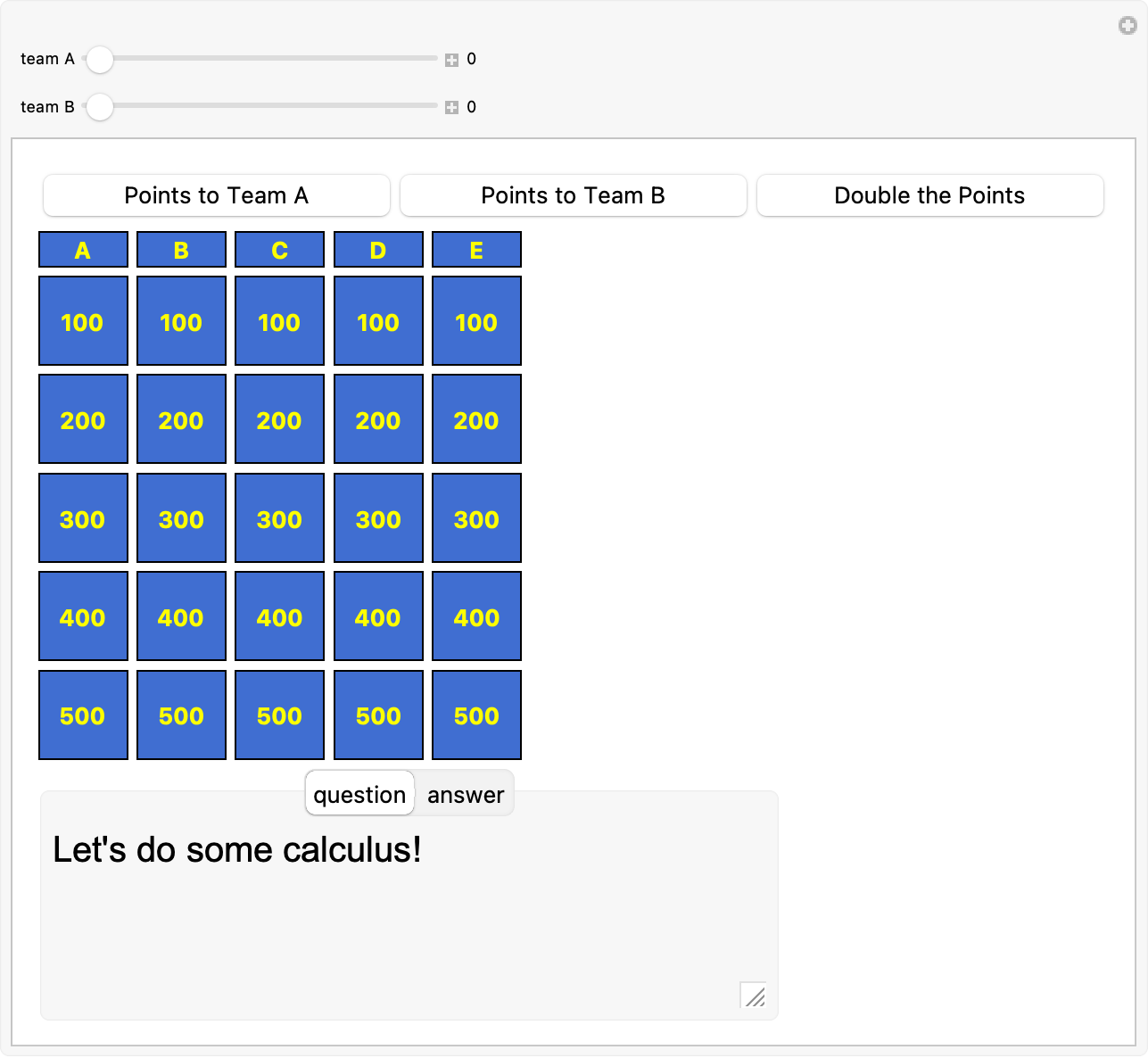 Calculus Game
