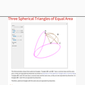 Three Spherical Triangles of Equal Area