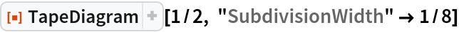 ResourceFunction["TapeDiagram"][1/2, "SubdivisionWidth" -> 1/8]