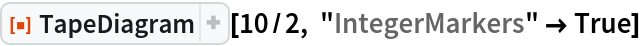 ResourceFunction["TapeDiagram"][10/2, "IntegerMarkers" -> True]