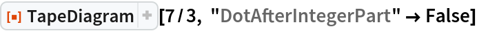 ResourceFunction["TapeDiagram"][7/3, "DotAfterIntegerPart" -> False]