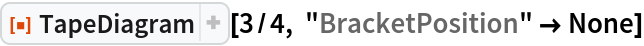 ResourceFunction["TapeDiagram"][3/4, "BracketPosition" -> None]