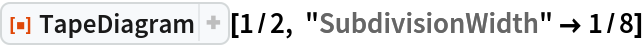 ResourceFunction["TapeDiagram"][1/2, "SubdivisionWidth" -> 1/8]