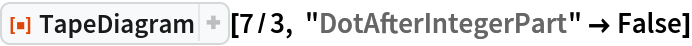 ResourceFunction["TapeDiagram"][7/3, "DotAfterIntegerPart" -> False]