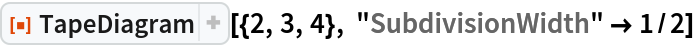 ResourceFunction["TapeDiagram"][{2, 3, 4}, "SubdivisionWidth" -> 1/2]