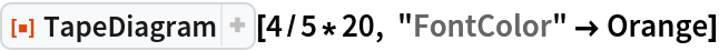 ResourceFunction["TapeDiagram"][4/5*20, "FontColor" -> Orange]