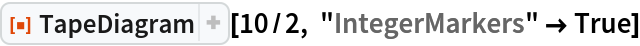 ResourceFunction["TapeDiagram"][10/2, "IntegerMarkers" -> True]