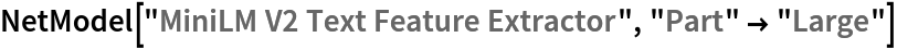 NetModel["MiniLM V2 Text Feature Extractor", "Part" -> "Large"]