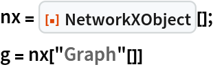 nx = ResourceFunction["NetworkXObject"][];
g = nx["Graph"[]]