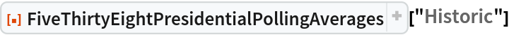 ResourceFunction["FiveThirtyEightPresidentialPollingAverages", ResourceVersion->"3.1.0", ResourceSystemBase -> "https://www.wolframcloud.com/obj/resourcesystem/api/1.0"]["Historic"]