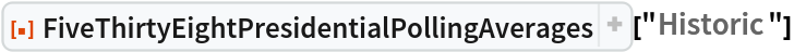 ResourceFunction[
 "FiveThirtyEightPresidentialPollingAverages", ResourceSystemBase -> "https://www.wolframcloud.com/obj/resourcesystem/api/1.0"]["Historic"]