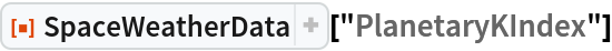 ResourceFunction["SpaceWeatherData"]["PlanetaryKIndex"]