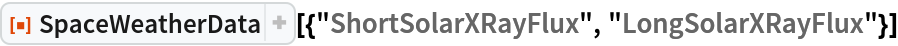 ResourceFunction["SpaceWeatherData", ResourceVersion->"3.0.0"][{"ShortSolarXRayFlux", "LongSolarXRayFlux"}]