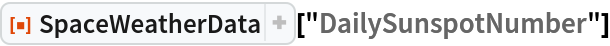 ResourceFunction["SpaceWeatherData"]["DailySunspotNumber"]