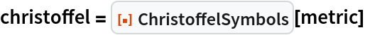 christoffel = ResourceFunction["ChristoffelSymbols"][metric]