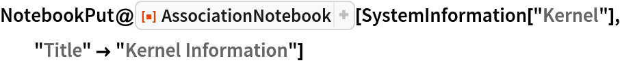 NotebookPut@
 ResourceFunction["AssociationNotebook"][SystemInformation["Kernel"], "Title" -> "Kernel Information"]