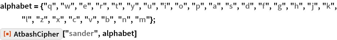AtbashCipher | Wolfram Function Repository