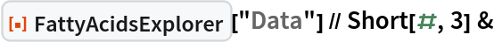 ResourceFunction["FattyAcidsExplorer"]["Data"] // Short[#, 3] &