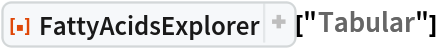 ResourceFunction["FattyAcidsExplorer"]["Tabular"]