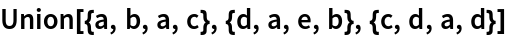 Union[{a, b, a, c}, {d, a, e, b}, {c, d, a, d}]