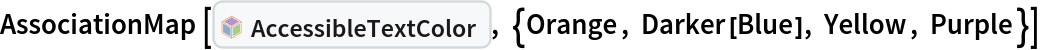 AssociationMap[InterpretationBox[FrameBox[TagBox[TooltipBox[PaneBox[GridBox[List[List[GraphicsBox[List[Thickness[0.0025`], List[FaceForm[List[RGBColor[0.9607843137254902`, 0.5058823529411764`, 0.19607843137254902`], Opacity[1.`]]], FilledCurveBox[List[List[List[0, 2, 0], List[0, 1, 0], List[0, 1, 0], List[0, 1, 0], List[0, 1, 0]], List[List[0, 2, 0], List[0, 1, 0], List[0, 1, 0], List[0, 1, 0], List[0, 1, 0]], List[List[0, 2, 0], List[0, 1, 0], List[0, 1, 0], List[0, 1, 0], List[0, 1, 0], List[0, 1, 0]], List[List[0, 2, 0], List[1, 3, 3], List[0, 1, 0], List[1, 3, 3], List[0, 1, 0], List[1, 3, 3], List[0, 1, 0], List[1, 3, 3], List[1, 3, 3], List[0, 1, 0], List[1, 3, 3], List[0, 1, 0], List[1, 3, 3]]], List[List[List[205.`, 22.863691329956055`], List[205.`, 212.31669425964355`], List[246.01799774169922`, 235.99870109558105`], List[369.0710144042969`, 307.0436840057373`], List[369.0710144042969`, 117.59068870544434`], List[205.`, 22.863691329956055`]], List[List[30.928985595703125`, 307.0436840057373`], List[153.98200225830078`, 235.99870109558105`], List[195.`, 212.31669425964355`], List[195.`, 22.863691329956055`], List[30.928985595703125`, 117.59068870544434`], List[30.928985595703125`, 307.0436840057373`]], List[List[200.`, 410.42970085144043`], List[364.0710144042969`, 315.7036876678467`], List[241.01799774169922`, 244.65868949890137`], List[200.`, 220.97669792175293`], List[158.98200225830078`, 244.65868949890137`], List[35.928985595703125`, 315.7036876678467`], List[200.`, 410.42970085144043`]], List[List[376.5710144042969`, 320.03370475769043`], List[202.5`, 420.53370475769043`], List[200.95300006866455`, 421.42667961120605`], List[199.04699993133545`, 421.42667961120605`], List[197.5`, 420.53370475769043`], List[23.428985595703125`, 320.03370475769043`], List[21.882003784179688`, 319.1406993865967`], List[20.928985595703125`, 317.4896984100342`], List[20.928985595703125`, 315.7036876678467`], List[20.928985595703125`, 114.70369529724121`], List[20.928985595703125`, 112.91769218444824`], List[21.882003784179688`, 111.26669120788574`], List[23.428985595703125`, 110.37369346618652`], List[197.5`, 9.87369155883789`], List[198.27300024032593`, 9.426692008972168`], List[199.13700008392334`, 9.203690528869629`], List[200.`, 9.203690528869629`], List[200.86299991607666`, 9.203690528869629`], List[201.72699999809265`, 9.426692008972168`], List[202.5`, 9.87369155883789`], List[376.5710144042969`, 110.37369346618652`], List[378.1179962158203`, 111.26669120788574`], List[379.0710144042969`, 112.91769218444824`], List[379.0710144042969`, 114.70369529724121`], List[379.0710144042969`, 315.7036876678467`], List[379.0710144042969`, 317.4896984100342`], List[378.1179962158203`, 319.1406993865967`], List[376.5710144042969`, 320.03370475769043`]]]]], List[FaceForm[List[RGBColor[0.5529411764705883`, 0.6745098039215687`, 0.8117647058823529`], Opacity[1.`]]], FilledCurveBox[List[List[List[0, 2, 0], List[0, 1, 0], List[0, 1, 0], List[0, 1, 0]]], List[List[List[44.92900085449219`, 282.59088134765625`], List[181.00001525878906`, 204.0298843383789`], List[181.00001525878906`, 46.90887451171875`], List[44.92900085449219`, 125.46986389160156`], List[44.92900085449219`, 282.59088134765625`]]]]], List[FaceForm[List[RGBColor[0.6627450980392157`, 0.803921568627451`, 0.5686274509803921`], Opacity[1.`]]], FilledCurveBox[List[List[List[0, 2, 0], List[0, 1, 0], List[0, 1, 0], List[0, 1, 0]]], List[List[List[355.0710144042969`, 282.59088134765625`], List[355.0710144042969`, 125.46986389160156`], List[219.`, 46.90887451171875`], List[219.`, 204.0298843383789`], List[355.0710144042969`, 282.59088134765625`]]]]], List[FaceForm[List[RGBColor[0.6901960784313725`, 0.5882352941176471`, 0.8117647058823529`], Opacity[1.`]]], FilledCurveBox[List[List[List[0, 2, 0], List[0, 1, 0], List[0, 1, 0], List[0, 1, 0]]], List[List[List[200.`, 394.0606994628906`], List[336.0710144042969`, 315.4997024536133`], List[200.`, 236.93968200683594`], List[63.928985595703125`, 315.4997024536133`], List[200.`, 394.0606994628906`]]]]]], List[Rule[BaselinePosition, Scaled[0.15`]], Rule[ImageSize, 10], Rule[ImageSize, 15]]], StyleBox[RowBox[List["AccessibleTextColor", " "]], Rule[ShowAutoStyles, False], Rule[ShowStringCharacters, False], Rule[FontSize, Times[0.9`, Inherited]], Rule[FontColor, GrayLevel[0.1`]]]]], Rule[GridBoxSpacings, List[Rule["Columns", List[List[0.25`]]]]]], Rule[Alignment, List[Left, Baseline]], Rule[BaselinePosition, Baseline], Rule[FrameMargins, List[List[3, 0], List[0, 0]]], Rule[BaseStyle, List[Rule[LineSpacing, List[0, 0]], Rule[LineBreakWithin, False]]]], RowBox[List["PacletSymbol", "[", RowBox[List["\"Wolfram/AccessibleColors\"", ",", "\"Wolfram`AccessibleColors`AccessibleTextColor\""]], "]"]], Rule[TooltipStyle, List[Rule[ShowAutoStyles, True], Rule[ShowStringCharacters, True]]]], Function[Annotation[Slot[1], Style[Defer[PacletSymbol["Wolfram/AccessibleColors", "Wolfram`AccessibleColors`AccessibleTextColor"]], Rule[ShowStringCharacters, True]], "Tooltip"]]], Rule[Background, RGBColor[0.968`, 0.976`, 0.984`]], Rule[BaselinePosition, Baseline], Rule[DefaultBaseStyle, List[]], Rule[FrameMargins, List[List[0, 0], List[1, 1]]], Rule[FrameStyle, RGBColor[0.831`, 0.847`, 0.85`]], Rule[RoundingRadius, 4]], PacletSymbol["Wolfram/AccessibleColors", "Wolfram`AccessibleColors`AccessibleTextColor"], Rule[Selectable, False], Rule[SelectWithContents, True], Rule[BoxID, "PacletSymbolBox"]], {Orange, Darker[Blue], Yellow, Purple}]