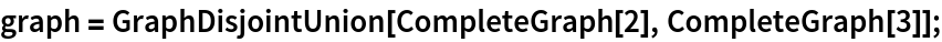 graph = GraphDisjointUnion[CompleteGraph[2], CompleteGraph[3]];