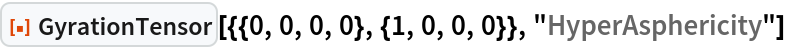 ResourceFunction[
 "GyrationTensor"][{{0, 0, 0, 0}, {1, 0, 0, 0}}, "HyperAsphericity"]