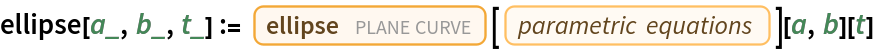 ellipse[a_, b_, t_] := Entity["PlaneCurve", "Ellipse"][
    EntityProperty["PlaneCurve", "ParametricEquations"]][a, b][t]