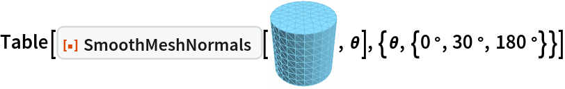 Table[ResourceFunction["SmoothMeshNormals"][\!\(\*
Graphics3DBox[
TagBox[
DynamicModuleBox[{Typeset`mesh = HoldComplete[
BoundaryMeshRegion[CompressedData["
1:eJx1mT2IXkUUhk8SjaCNwRgFq6SwiD+NVTDwio0WqWwUsZCAijZWgoq/hbIJ
RoIrIhZBRcJuNiwIoiAxdy2UwBp2AgmK0XgQWQcM8hUGNRIV9p65y3fuPrcZ
9tnzzXnPfDvvnTm7c//TDzy22cx2bTLbYu2ZdDb1TLobu/vv+7H+3h3eOvvl
i4dL1/jCvofq85/+1v239vw08NN3v/z4kfdXu29ibHzT2ujdsfhc42/HvNsj
T+Obb/rqjQNPfnJiWtekO9jHa0eKv9Lr0EKaP3TodNITccr6o14dSvXGqCtn
nlm9ePtnexsP3Xo3dDU+F/Nf3dc98FOh50yMjf8d+o/H5xp/M+Ztuhq/9uCR
fXueO9Z0DHwmdO9I8X9EnYtp/q9jXc4mPR/FOl6X9G+LdV9M9fZjHf39nPvg
i4+fPbTa/TXzxIMnn1pfz9teuOXz2f0/d7t3PvzPW99fWP/e18bvulf23Hvn
D6d+Gfj8OzMXZheWum3nHp2f+/DXgR/tuTL/d63eb5Xn2d3n1R0p79lepy4n
nVGX+vV+b/h7jLr0Zx8/rEPUpahr4Fv7uvRSr2fgJ0P/9b3+gb8W9d6Q+MW+
ru71NM+uWM97Ut6VWP+bD0zr7EcffV/9vjgf+3ol7d8S+/f8wK95ZPtdtx59
9cT0fG0/rmghxc/3P2tLzJf0KO/7xYi/FPM1flX/ec3F7xuP72lvmw/0D/x4
6Luc5rcpfevr08+zFPMsp3q7qHc51VU0vU5N/1LoX077tIu6l5Oe/Ey6jX8/
Efi2wLcFvi3wbYFvj76/xsG3Bb4t8G2Bbwt8W0Oead8W+LbAtwW+LfBtgW8L
fFvg2wLfFvi2wLcFvh3jyLcFvi3wbYFvC3xb4NsC3xb4tsC3W13ZtwW+LfBt
gW8LfFvg2wLfFvi2wLdjHPm2wLcFvi3wbYFvC3y76cn7XuDbAt8W+HbWP3Dw
7RhHvi3wbYFvt3mybwt8W+Dbsg2f9fPaNG/7MHMHnt+fozw5HvI66YH3SIV7
gQMvwM0gHvI66YH3WoV7igMvwM0gHvI66YH3bIV7kwMvwM0gHvI66YH3foV7
nAMvwM0gHvI66YFzSIV7pQMvwM0gHvI66YFzUYV7rgMvwM0gHvKOz9lN58bn
tAr3bgdegJtBPOR10gPnxgp9AAdegJtBPOR10gPn2Ap9CQdegJtBPOR10gPn
6gp9EgdegA/+meMhr5MeOOdX6Ns48AJ8eB/leMjrpGd4/0/fO4b3e+IOvABv
zyge8jrpgXtQhb6WAy/AzSAe8jrpgXtZhT6bAy/AzSAe8jrpgXtihb6fAy/A
zSAe8jrpgXtrhT6kAy/AzSAe8jrpgXt0hb6oAy/AzSAe8jrpgXt9hT6tAy/A
zSAe8jrpgT5Dhb6xAy/AzSAe8jrpgb5HhT62Ay/AzSAe8jrpgT5Mhb66Ay/A
zSAe8jrpgb5QhT6/Ay/AzSAe8jrpgT5Vhf87OPAC3AziIa+THv0PUpDVwg==

"], {
Polygon[CompressedData["
1:eJxN2HWUVtUawOGhu5GGYUZR5IqIiBcQLt0piIGiCIqBgig3xMKWTkXp7haQ
blAaFaUURCUkRQxC4LLXPN9a+4/jed79ruX8vnPWGmYmpWO31l3TJyUl1br+
nwzX7+muX2F+xRX8Fof7q67gtzncX3MFv8Ph/ror+F0O9zdcwe9xuPdyBb/P
4f6mK/gDDvd/uYJr6s2g7y3uzb31vc19uI++d7gv99X3Lvfjfvre4/7cX9/7
PIAH6PuAB/JAzTW5lt6M+nrzIB6krw8P5sH6+vIQHqKvHw/lofr68zAepm8A
f8gf6hvIH/FHmmtxbb2Z9A3i4Txc32D+mD/WN4Q/4U/0DeURPELfMB7JI/V9
yKN4lL6PeDSP1lyb6+jNrG84j+Ex+j7msTxW3yc8jsfpG8Hjeby+kTyBJ+gb
xRN5or7RPIknaa7DdfVm0TeGJ/NkfWN5Ck/RN46n8lR943kaT9M3gafzdH0T
eQbP0DeJZ/JMzXW5nt6s+ibzLJ6lbwrP5tn6pvIcnqNvGs/lufqm8zyep28G
z+f5+mbyAl6guR7X15tN3yz+lD/VN5sX8kJ9c3gRL9I3lxfzYn3z+DP+TN98
XsJL9C3gpbxUc31uoDe7vk95GS/Tt5CX83J9i3gFr9C3mFfySn2f8SpepW8J
r+bV+pbyGl6juQE31JtD3zJey2v1Led1vE7fCl7P6/Wt5A28Qd8q3sgb9a3m
TbxJ3xr+nD/X3JAb6c2pby1/wV/oW8ebebO+9byFt+jbwFt5q76NvI236dvE
23m7vs95B+/Q3Igb682l7wveyTv1beZdvEvfFv6Sv9S3lb/ir/Rt46/5a33b
eTfv1reDv+FvNDfmJnpz69vJ3/K3+nbxHt6j70vey3v1fcX7eJ++r3k/79e3
mw/wAX3f8Hf8neYm3FRvHn3f8vf8vb49fJAP6tvLh/iQvn38A/+gbz8f5sP6
DvCP/KO+7/gn/klzU26mN6++7/ln/lnfQT7CR/Qd4qN8VN8PfIyP6TvMx/m4
vh/5F/5F3098gk9obsbN9ebT9zOf5JP6jvApPqXvKJ/m0/qO8Rk+o+84n+Wz
+n7hX/lXfSf4HJ/T3Jxb6M2v7yT/xr/pO8Xn+by+0/w7/67vDP/Bf+g7y3/y
n/p+5b/4L33n+AJf0NyCW+otoO83vsgX9Z3nS3xJ3+98mS/r+4P/5r/1/clX
+Iq+v/gqX9V3ga/xNc0tuZXegvoucvil7KL7JY3B6czhflljcHpzuP+tMTiD
OdyvaAzOaA73qxqDM5nD/ZrG4MzmcG+lO/hevTfoC1dwFs6iOR1n5aya03M2
zqY5A2fn7Jozcg7OoTkT5+ScmjNzLs6lOVzBrbUX0hyu4NycW19WzsN59GXj
vJxXX3bOx/n05eD8nF9fTi7ABbTm4oJcUHO4gttoL6w5XME38A368nAhLqQv
LxfmwvrycREuoi8/F+Wi+gpwMS6mtSAX5+KawxV8n/YimsMVXIJL6CvEJbmk
vsJcikvpK8LJnKyvKJfm0vqKcQqnaC3OqZyqOVzBbbWn0xyu4FfM4V5SY/Cr
5nAvpTH4NXO4J2sMft0c7qU1Br9hDvcUjcG9zL30pfKb5nBv6woOf0cpqj98
jvQczsq5h/MMdsWcFTNntCvurLi5RFLa79Vhn5lL2JdwnsWupLOS5qx2pZyV
Micnpf2uEvbZOdk+2XkOu9LOSptz2qU4SzGnJqX9/Bf2uTnVPtV5Hrsbnd1o
zmt3k7ObzGWS0v5NDfv8XMa+jPMCdjc7u9lc0O4WZ7eYyyalfZ8K+0Jc1r6s
88J2tzq71VzErpyzcuZ/RO858V7D2d3u5aL3epuz28zlo/eZeH/l7cs7T7y/
253dbq4QvbfEe6pgX8F54j3d4ewOc8Xo/STeR0X7is4T7+NOZ3eaK0XvIfHc
K9lXcp547nc5u8tcOXreiedb2b6y88TzvdvZ3eZ/Rs818RzDWXX3cF4len6J
51XFvorzqtFzSjyXqvZVnVeLnkfi81ezr+b8nuhzJz7nPfb3OK8efb7E56lu
X915jehz1Ih6a0RdNaKvXyP6OjWi/9/9SWnfj8L3oprm4Kech7nW9euBaF/T
XPv69WC0r2V+yC78nayuuY5dbXP4G067aF/XHP428nC0r2d+xC787aGhuYFd
fXP4vbh9tG9oDr9vPhrtG5kfswu/zzU1N7FrbA6/a3SI9k3N4Wf4x6N9M3NH
u/AzcktzC7vm5vDzW6do39Icfi56Itq3Mj9pF37uaGNubXevOfyb2DnatzG3
9S4T+/vMT7vf7909zS9F+/C+non2D5ifjd5zO/NDdg+aw3vpEu3bmZ+L3md7
8yN2D5vD838+2rc3d43eWwfzY3aPmsNz7hbtO5hfiN5PJ3NHu8fN4Xl2j/ad
zC9G76Gz+Um7J8xPeXaJfWdzD/enPZ8e/HK0/3f0XLuYn7V7xvyf6Pk9b37O
rov5v9Fz6mbuave8+X/R8+hufsGum/nl6HO/ZH7Rrru5p3sPTnyOnlFvz6ir
Z/T1e0Zf5/+6lwv5
"]]}, Method -> {"EliminateUnusedCoordinates" -> True, "DeleteDuplicateCoordinates" -> Automatic, "DeleteDuplicateCells" -> Automatic, "VertexAlias" -> Identity, "CheckOrientation" -> Automatic,
            "CoplanarityTolerance" -> Automatic, "CheckIntersections" -> Automatic, "BoundaryNesting" -> {{0, 0}}, "SeparateBoundaries" -> False, "TJunction" -> Automatic, "PropagateMarkers" -> True, "ZeroTest" -> Automatic, "Hash" -> 477854254449352176}]]}, 
TagBox[GraphicsComplex3DBox[CompressedData["
1:eJx1mT2IXkUUhk8SjaCNwRgFq6SwiD+NVTDwio0WqWwUsZCAijZWgoq/hbIJ
RoIrIhZBRcJuNiwIoiAxdy2UwBp2AgmK0XgQWQcM8hUGNRIV9p65y3fuPrcZ
9tnzzXnPfDvvnTm7c//TDzy22cx2bTLbYu2ZdDb1TLobu/vv+7H+3h3eOvvl
i4dL1/jCvofq85/+1v239vw08NN3v/z4kfdXu29ibHzT2ujdsfhc42/HvNsj
T+Obb/rqjQNPfnJiWtekO9jHa0eKv9Lr0EKaP3TodNITccr6o14dSvXGqCtn
nlm9ePtnexsP3Xo3dDU+F/Nf3dc98FOh50yMjf8d+o/H5xp/M+Ztuhq/9uCR
fXueO9Z0DHwmdO9I8X9EnYtp/q9jXc4mPR/FOl6X9G+LdV9M9fZjHf39nPvg
i4+fPbTa/TXzxIMnn1pfz9teuOXz2f0/d7t3PvzPW99fWP/e18bvulf23Hvn
D6d+Gfj8OzMXZheWum3nHp2f+/DXgR/tuTL/d63eb5Xn2d3n1R0p79lepy4n
nVGX+vV+b/h7jLr0Zx8/rEPUpahr4Fv7uvRSr2fgJ0P/9b3+gb8W9d6Q+MW+
ru71NM+uWM97Ut6VWP+bD0zr7EcffV/9vjgf+3ol7d8S+/f8wK95ZPtdtx59
9cT0fG0/rmghxc/3P2tLzJf0KO/7xYi/FPM1flX/ec3F7xuP72lvmw/0D/x4
6Luc5rcpfevr08+zFPMsp3q7qHc51VU0vU5N/1LoX077tIu6l5Oe/Ey6jX8/
Efi2wLcFvi3wbYFvj76/xsG3Bb4t8G2Bbwt8W0Oead8W+LbAtwW+LfBtgW8L
fFvg2wLfFvi2wLcFvh3jyLcFvi3wbYFvC3xb4NsC3xb4tsC3W13ZtwW+LfBt
gW8LfFvg2wLfFvi2wLdjHPm2wLcFvi3wbYFvC3y76cn7XuDbAt8W+HbWP3Dw
7RhHvi3wbYFvt3mybwt8W+Dbsg2f9fPaNG/7MHMHnt+fozw5HvI66YH3SIV7
gQMvwM0gHvI66YH3WoV7igMvwM0gHvI66YH3bIV7kwMvwM0gHvI66YH3foV7
nAMvwM0gHvI66YFzSIV7pQMvwM0gHvI66YFzUYV7rgMvwM0gHvKOz9lN58bn
tAr3bgdegJtBPOR10gPnxgp9AAdegJtBPOR10gPn2Ap9CQdegJtBPOR10gPn
6gp9EgdegA/+meMhr5MeOOdX6Ns48AJ8eB/leMjrpGd4/0/fO4b3e+IOvABv
zyge8jrpgXtQhb6WAy/AzSAe8jrpgXtZhT6bAy/AzSAe8jrpgXtihb6fAy/A
zSAe8jrpgXtrhT6kAy/AzSAe8jrpgXt0hb6oAy/AzSAe8jrpgXt9hT6tAy/A
zSAe8jrpgT5Dhb6xAy/AzSAe8jrpgb5HhT62Ay/AzSAe8jrpgT5Mhb66Ay/A
zSAe8jrpgb5QhT6/Ay/AzSAe8jrpgT5Vhf87OPAC3AziIa+THv0PUpDVwg==

"], 
{RGBColor[0.465719011680535, 0.7656186418234469, 0.8836254737685788], EdgeForm[RGBColor[
          0.465719011680535, 0.7656186418234469, 0.8836254737685788]], 
TagBox[Polygon3DBox[CompressedData["
1:eJxN2HWUVtUawOGhu5GGYUZR5IqIiBcQLt0piIGiCIqBgig3xMKWTkXp7haQ
blAaFaUURCUkRQxC4LLXPN9a+4/jed79ruX8vnPWGmYmpWO31l3TJyUl1br+
nwzX7+muX2F+xRX8Fof7q67gtzncX3MFv8Ph/ror+F0O9zdcwe9xuPdyBb/P
4f6mK/gDDvd/uYJr6s2g7y3uzb31vc19uI++d7gv99X3Lvfjfvre4/7cX9/7
PIAH6PuAB/JAzTW5lt6M+nrzIB6krw8P5sH6+vIQHqKvHw/lofr68zAepm8A
f8gf6hvIH/FHmmtxbb2Z9A3i4Txc32D+mD/WN4Q/4U/0DeURPELfMB7JI/V9
yKN4lL6PeDSP1lyb6+jNrG84j+Ex+j7msTxW3yc8jsfpG8Hjeby+kTyBJ+gb
xRN5or7RPIknaa7DdfVm0TeGJ/NkfWN5Ck/RN46n8lR943kaT9M3gafzdH0T
eQbP0DeJZ/JMzXW5nt6s+ibzLJ6lbwrP5tn6pvIcnqNvGs/lufqm8zyep28G
z+f5+mbyAl6guR7X15tN3yz+lD/VN5sX8kJ9c3gRL9I3lxfzYn3z+DP+TN98
XsJL9C3gpbxUc31uoDe7vk95GS/Tt5CX83J9i3gFr9C3mFfySn2f8SpepW8J
r+bV+pbyGl6juQE31JtD3zJey2v1Led1vE7fCl7P6/Wt5A28Qd8q3sgb9a3m
TbxJ3xr+nD/X3JAb6c2pby1/wV/oW8ebebO+9byFt+jbwFt5q76NvI236dvE
23m7vs95B+/Q3Igb682l7wveyTv1beZdvEvfFv6Sv9S3lb/ir/Rt46/5a33b
eTfv1reDv+FvNDfmJnpz69vJ3/K3+nbxHt6j70vey3v1fcX7eJ++r3k/79e3
mw/wAX3f8Hf8neYm3FRvHn3f8vf8vb49fJAP6tvLh/iQvn38A/+gbz8f5sP6
DvCP/KO+7/gn/klzU26mN6++7/ln/lnfQT7CR/Qd4qN8VN8PfIyP6TvMx/m4
vh/5F/5F3098gk9obsbN9ebT9zOf5JP6jvApPqXvKJ/m0/qO8Rk+o+84n+Wz
+n7hX/lXfSf4HJ/T3Jxb6M2v7yT/xr/pO8Xn+by+0/w7/67vDP/Bf+g7y3/y
n/p+5b/4L33n+AJf0NyCW+otoO83vsgX9Z3nS3xJ3+98mS/r+4P/5r/1/clX
+Iq+v/gqX9V3ga/xNc0tuZXegvoucvil7KL7JY3B6czhflljcHpzuP+tMTiD
OdyvaAzOaA73qxqDM5nD/ZrG4MzmcG+lO/hevTfoC1dwFs6iOR1n5aya03M2
zqY5A2fn7Jozcg7OoTkT5+ScmjNzLs6lOVzBrbUX0hyu4NycW19WzsN59GXj
vJxXX3bOx/n05eD8nF9fTi7ABbTm4oJcUHO4gttoL6w5XME38A368nAhLqQv
LxfmwvrycREuoi8/F+Wi+gpwMS6mtSAX5+KawxV8n/YimsMVXIJL6CvEJbmk
vsJcikvpK8LJnKyvKJfm0vqKcQqnaC3OqZyqOVzBbbWn0xyu4FfM4V5SY/Cr
5nAvpTH4NXO4J2sMft0c7qU1Br9hDvcUjcG9zL30pfKb5nBv6woOf0cpqj98
jvQczsq5h/MMdsWcFTNntCvurLi5RFLa79Vhn5lL2JdwnsWupLOS5qx2pZyV
Micnpf2uEvbZOdk+2XkOu9LOSptz2qU4SzGnJqX9/Bf2uTnVPtV5Hrsbnd1o
zmt3k7ObzGWS0v5NDfv8XMa+jPMCdjc7u9lc0O4WZ7eYyyalfZ8K+0Jc1r6s
88J2tzq71VzErpyzcuZ/RO858V7D2d3u5aL3epuz28zlo/eZeH/l7cs7T7y/
253dbq4QvbfEe6pgX8F54j3d4ewOc8Xo/STeR0X7is4T7+NOZ3eaK0XvIfHc
K9lXcp547nc5u8tcOXreiedb2b6y88TzvdvZ3eZ/Rs818RzDWXX3cF4len6J
51XFvorzqtFzSjyXqvZVnVeLnkfi81ezr+b8nuhzJz7nPfb3OK8efb7E56lu
X915jehz1Ih6a0RdNaKvXyP6OjWi/9/9SWnfj8L3oprm4Kech7nW9euBaF/T
XPv69WC0r2V+yC78nayuuY5dbXP4G067aF/XHP428nC0r2d+xC787aGhuYFd
fXP4vbh9tG9oDr9vPhrtG5kfswu/zzU1N7FrbA6/a3SI9k3N4Wf4x6N9M3NH
u/AzcktzC7vm5vDzW6do39Icfi56Itq3Mj9pF37uaGNubXevOfyb2DnatzG3
9S4T+/vMT7vf7909zS9F+/C+non2D5ifjd5zO/NDdg+aw3vpEu3bmZ+L3md7
8yN2D5vD838+2rc3d43eWwfzY3aPmsNz7hbtO5hfiN5PJ3NHu8fN4Xl2j/ad
zC9G76Gz+Um7J8xPeXaJfWdzD/enPZ8e/HK0/3f0XLuYn7V7xvyf6Pk9b37O
rov5v9Fz6mbuave8+X/R8+hufsGum/nl6HO/ZH7Rrru5p3sPTnyOnlFvz6ir
Z/T1e0Zf5/+6lwv5
"]],
Annotation[#, "Geometry"]& ]}],
MouseAppearanceTag["LinkHand"]],
AllowKernelInitialization->False],
"MeshGraphics3D",
AutoDelete->True,
Editable->False,
Selectable->False],
Boxed->False,
DefaultBaseStyle->{"MeshGraphics3D", FrontEnd`GraphicsHighlightColor -> Hue[0.1, 1, 0.7]},
ImageSize->{44.630033819577235`, Automatic},
Lighting->{{"Ambient", 
GrayLevel[0.45]}, {"Directional", 
GrayLevel[0.3], 
ImageScaled[{2, 0, 2}]}, {"Directional", 
GrayLevel[0.33], 
ImageScaled[{2, 2, 2}]}, {"Directional", 
GrayLevel[0.3], 
ImageScaled[{0, 2, 2}]}}]\), \[Theta]], {\[Theta], {0 °, 30 °, 180 °}}]