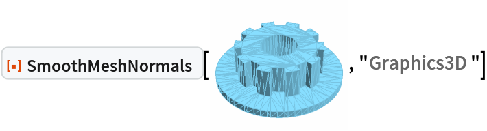 ResourceFunction["SmoothMeshNormals"][\!\(\*
Graphics3DBox[
TagBox[
DynamicModuleBox[{
      Typeset`mesh = {MeshRegion, {Method -> {"EliminateUnusedCoordinates" -> True, "DeleteDuplicateCoordinates" -> Automatic, "DeleteDuplicateCells" -> Automatic, "VertexAlias" -> Identity, "CheckOrientation" -> Automatic, "CoplanarityTolerance" -> Automatic, "CheckIntersections" -> Automatic, "BoundaryNesting" -> Automatic, "SeparateBoundaries" -> Automatic, "TJunction" -> Automatic,
           "PropagateMarkers" -> True, "ZeroTest" -> Automatic}}}}, 
TagBox[GraphicsComplex3DBox[CompressedData["
1:eJyFWVuMXlMUPsaDuDzU/RJphrg27TSo0bidIRIJKlTRQZtRnekQTG9D22nH
oJ2UCKpo0CbzIG3VZVwqJcqZiIiI9olKSOT3gkiFRKQqcdln/Xut/1vfv8/v
vJycb9b/7bXXXre95rQFA7N727Ise+aQLDs0k6d97xGDeXiPrN54f/luH2xb
lafwT/bOKd8Tn9+8vHxnQxctRrx93y/DRXjXpn58g8O3/biyxHtqW68sAO+5
9vll8v721CW4bu3tL5aW7667Dy5BnmzKO6vL33dtX9+PPNmJq4fK7+zpZ+9D
XH+vfMqv6+n6Kj/y7Ou3y/vhY1Y6fNvG2fK9fJPDdf9qD+U3e0X7GQ/jUX5i
w+4Vou/Zx/agfM/x42tknenX3OXsz/K6L5bXc4zv8Mzc3QqP/LXPrrmltOPI
R+8OO/3HFnUKfkrHQ3y+eTzflrja58+dgyXPWL79Xid/VudDRdTnUsSj3e0c
qnDYV+Q5B3kmivOWiB/OO2qV85/oN+pHtt/oB+oXxh/0jHbr2t0KT5xjUXFe
Tp8LT6jbvfulHsRL/fOov/PDoL/GAeJlnGjc5MRfRH53vvG89fxtXyGuBQ9x
jfq0Txp4UOLxnw19fC5FPBcX7yHuxP4h7grSs4h6OvtHP1O/S8WLsw/jiTzW
Etd1g3/m0T8dHvygiH7h9qV5LeY5xDEOzD6XPfWA+P9bG3x+6P/xATmfFVv7
nZ7Bznm0s9vvp4Nix67f+1Ygz9iULtGjtmbuUndeYb9FYr9l/hL7h3zm9P++
W3hHLr56AdtNeTAucN28lXxCT2cH1Y/yp+6n/F1Lea0jLA/+UyT8p4zHIhGP
TfIQv04+4pqX9XeVuOof7Kv2RrysW7JuqGNOXuMqxhnmbY1jJx/iR+PJxZ3G
bYxjqwfB/9QfHQ/Y2a0Ldnbyj+25QPMj4pnWm5jvzR9iPdD6kKqnrI/DG/Vs
ksvLjXXbdV3CZ1yK8g0eL5/wH+RBf0C8ST7hP4irn2k+q8TBf4qsEa+2r8ir
6yBeZI36g32UvGM9wb5L1o/1BP2nyBr5Cf2nyBr5DOMd/QXzofw95EMXdyG/
yTohv7G/KR/7T5E18jfmAVw/xYPyWnetDuu+2G56jrEea33GfIjrGM+VO0eF
5/LTpG7YQ7jZeXhVHd9zyu0oz7jZk/sf1UftG+1t+GOHCc9E2+I+5Gfc7Lz+
jnUS7+tPHnDyey+8s/yuLRhx/szyFi8dQ2slLg68vwx5GLd1b/zgVjnfqWcu
cuf1Xu+jsu7BnQ8iD+Pmzz9NfkR4Xl025OwP54v5BOMOce2frJ8CP8kTPIhz
XGuecH5Celb2dcrz9ysjsp91+4ednxBeea/R/NZ9vMiNzD3yYeRh3OKo4/F6
fj968BG3boxbjWOLR5I3nvEddfuOnvSoO8eXv5H9jg3uuN7xkLz5/5cfSj/T
/uLFa5FH66LWSTtHkrf8c/5m6Yd6Os9d53hiHdW6iv1/lJvp4u6fSeJXEz+8
eSfnB9FH82GiX0Jc7y16j7HzIj3Nnu/9IflwbPkTTv+m+4Lak+TNDl9dslDW
fe7cUeSx+0C8H5g+JG9x99tmuVdkc550PIyb/munXSc8mw6/2/GPn36+2O2N
970+L3xd72e+q81tJW9xtGPefMkzV0zudXHHcwbgyRPrNs0fKuTRDnnCDk33
BfWHiw65SeSmd/Y7PYnH4vrnScKTzdri7RbOJU+cI+PoP3nW7D+MY7yIn1K8
MG78K9f0ip+Pz5rH8Shvil/GMW8ITnmjqV+FvIHylX0s5CuRp/zW1IfruUyb
eoXre3nOon1vBb/ZM+RbOU/Kw3pP0HsD5m2UNz8P+V/Wp7pQGxgW/8gWbrkK
eVge66bwc90k3Op1yHuiV8h7uN+yLsu+qV6X/YPgoX9w9gl6Fgk9mQf7CtkH
9RVNcx7NqyRfOZeAfqb+pv6H8Mr5APRdYh/qu5r62wr5yr5azzHOBXROYHjo
G0Uv6ieb+vwK+cr7gvp578nTS7navl9d/in7W+FJ9L2IGz/gOYh3dfxV99vu
j85w/sBz5sS6OZ7v5gOLRM+JGXOq9ovr6txH50BV8lhf5B3qS9U5Ij/j2PdK
fIW+t8oPHQ/hlt90Lh/n9Cn/Rx7GTR+dW8U5VioekYfxVD5xdo5zB51DYD+M
8sYT/E34yd8wjzn/ITyVb53+of7KN9Vflsd+WL5DPnc8g223ye8WjvY5nvnf
1/252DUD7ck8xg9528lDXXPrQv/cSh7jQv4e4sKdL9Rfx094qh9A+bLui91C
3Ud+lk/1IW5dnjNDH4vydi+Ac3TrQv+D/Iyn+je3r9B/Cm/oP5Gf5c0+0B+6
dQk3/cM5FolzxP7W6QN1s5V8qj9HHsZT9wIXX5D3nJ+TvOUTqPsoj/cRty/C
jee1/fX79cFdbs6G9yNnZ8LRT2S/5Cd4T2T/RxzmMLfJfkO8c9zJN8VpWddk
3VDX3HmF/CB4yA95C57UfRz58V7AeQblMR9KfFE+ZDx1n3L+H/+voP9nSM0r
nB0IRz8psub+UOfjOi9PzU+cPxNu5wXzIpTX/1fp/6+s/gZ/Ezz4m/MT4knN
uxw/4bbff4vj5Hd3Zfe4dWGehjyMGw/M8dgfioQ/sHxqDunOi3CT57lZYv6M
eNO8FPpAkU/0gRov7nxJPjUPd/FC9wvj57lcIg+7uIA4LQDnPKwP53OThzri
9IF+1cnTPTqFozz6rfMfmFM5eYq7FO70pDyQwt26MNd19oH8ifKcn22/MC8q
KuRb+b89cH9hPE/gyMP8+f/w877yxL6wb6zSh+0v8Uf257mQPnzv1qe0p6wb
528mD3WW7az6sx+W301+CPcaJw9zPI4XyRMUL9xvGA/1yan9cj6R71h/TR7m
GBzv8h3rcmrdKju4c6f5tukDfbjh/wHpMh6r
"], 
{RGBColor[0.465719011680535, 0.7656186418234469, 0.8836254737685788], EdgeForm[RGBColor[
         0.465719011680535, 0.7656186418234469, 0.8836254737685788]], TagBox[Polygon3DBox[CompressedData["
1:eJxNmQeUVsUZhu/QQUC6IB0WkSJVOggLUqSLdAHpq7SlLUWX7gquIALBmGiM
RI1dNIoBjcaCPZjYgsYEscYeFY2opMzDPBw8Z78z7/d+z9z//2fm3jv3buPp
+aMWlMiyLKdklsW/LMQgP6Fpy8T4OMbCGJ1jdDLvbL2sTBl1hRhLYvwzxpQY
k82nWD9FpoK6cozlMebGWBHjNPVy66fKVFZXiVE1RrUY1W1rqO+1P31rxqgV
43TbOuraMrDTze+1BtPAtr4aZqrc1THmxNhqDaaJbVX1aBlYBnG0uolMdb9b
U78XbY66WYwzYjSPMcZjcYy/mKObWW9te5Ya5kK59ujIbo7tu+boxup37UPf
DrY56sNyMI3Uh63l+H07+j3Ptm2mZm2wLrrE+JP9D6snmHey3tO2l3qC3Asx
xpuj+4eUo9tZw+tp3762HdXnhcTBjLIPXl8Zvme/GOfC2A5QD4wxCN52sHpI
jKExhtkOV4+IMTLG+eR+Hp+VmyWNN8L6WNtx6tuyxMGg+5j/NkZv89vM+9iH
vpNsJ6tvl4crr77dGgzn3UVZWsPTbKerZ8SYGWOW7Wx1XoyLY1wSY5/H5Zjl
1PtkqC+wzVf/Xm6fY1VOb7g5+pYY9WI0tA99l9oOVK+Rg7lZ/hZrA50XrgcF
Wbom0C5Tc/6v8DuujHFplq5npTwOx6uudyTGQzE2+ZlV/AyOf5N94Fup8W6N
cbl8nn2mOX6tZGY7puSvOtaMbRv1q/ZdYP+yIdXw68rhDXPsGLd+1vC5pnAd
GqHf39q2GDtiXBOjJfMdksa/1s/aYQ2/hRqP9b7W3077S499l9wOc3zOmzP1
qXP9bOB4LrN2l+PM9fkz/QJrR7N0Xg1zrG5yfNrqH9W72XFuEFLtqDk+66G0
fahzDnDOsFa/sYbfUP2N3+Eux4HjNNSvor/Ndof6uxhfx7g6pPPmXud6a0g1
/Gn6zOeP9qGep8963BZSDZ85X+pn/tc+1Bm/Jo7h9pBq+Ef0Gct/OQe/ixFk
YK8JKUeXUuOxTh/yt5axhr8lpBzN2trnXAxTM44VZLZ4jdrn2FYMqYbPmvqD
v+WqkGr4VfQZG86tR/3ep8rA9tPnt1wZUg2/hhrvwVj7VZbO1Sus4f875s/4
u2rrUz89pBx9uTka9lb5+vrUD2fp3sK9Z31INfzGary15uimarxXXbObjFke
f5ZrF73aPvBnqPHWOh7nGf0cw37OMbqFfeAvCylHMx5/dUxa61OvGtL9jfVC
W1N9RM05ujKkPvBt1Hjcl/8W4+8xCqzh/yNLY838c59v7bE7yBT4ma39jE4h
1QocW/YRW2J0DamGv0WfPcnikGon+C3OxwtqvlcPmcV+T/yXjA9keofEnWDw
/xxjYUg1fPIR8n31qeON1V8QUg1/gBqP+iSZudYW+Fn43GcH61P/WPaTGJeE
VMMfqsbjmviF53V1NXOaJwcT9LmPjdSnPiOkPM9zjTVTPqR1ccTjXCADOyak
HM31roHn0DRr+OPVeLc578Nsj6qnyMGwVn7wd07Wp473H/3LrOHPDClHs146
uGZWyVGvqc8+kz1t5rzNCombaZ45b+vsP8scn3sjzx8lQ5qX2SFxs8xLOm8b
7D/bHJ/5ujikGv4VcnibPD+5/86xhn9llvQcmbJeG67KUg1/Xkj5HOeLufpj
lqKS3s/sA/tzc/R8c/RxVv4XWfKp54eUo2+wlu+5yXWheoxF1vLNa1o/fq0I
aY/86ywxsL8xXyR7mgyBZg++RA7mzizpJbJ1ZZZaw78nS3qptbqO/TJr+Pdl
SeMtN18mB8916oEs+dS5zn7jOt1rDX9FSDma9X5U5hE56qzTRh770pBqK8zx
+8R43D7UC83ROTHO9Fx5Mks+9f3m6GezlBfKtpRfZa3QvGdse8V4Pkv+Kue5
rXNNoHkOPpAlDmZNSPkq2fbh5PMymufsV+wDuy6kfI3s2eHk8zia5/jX7QO7
IaQc/Ya1DXLwwfbBdOplRXIwb2VJ43WJ0T2k6/pGa0WOR0/H4O0s+dQ3hZSj
37OG92GW8k32Ycy4RxVbw/80S7rYeezj5262VmyOPyrGl1nyN/sdzw0n70Fo
niXZA34pc7X5ZtlBMv3VPAOyN+c9AM+HXJe2qqkPlzlPzTMgz+5c77i2TcxS
juY5hvchPI8Nk+d3D3f9ofPkYLpn6XlvWpb2X93V/BZ+69gYlfSps3+rpK6o
xhvrnNFvm7Vr1dNDyrkPcw+fGFLLO4eJrgmeuUrYTgpJM89TXOc8Q/DczXNE
DzXeWnP0OWo8+k2zby818z5Ybq16kDn1GTIEmnO/m+PL2H5gjr5AjfeSObqr
+iV/b1c1x8vzmAT6GRnGAI5nzYu4Zli/RKaUPvUJIWm8cSHlaNi58gSa/Wsr
ORiep9fHKIqxWo03OqRnzDb2W2BfAs0zAc+mM2Q53kw19YUyBPohP3emn83v
4XmqofXFMgSae2BbmUKD7zVEv1BdTr/IfgXh5F4azbPBRjmY8mq8YnP0o/I8
R/TWp77dvNj6ShkCzZ4pVwb2uhjXZ+ndE/XLZBrGtklIz9ItzdH1QtInnrM5
J6bbh77lPcZqdXOZqZ6DaLx2MTqGdJ4ffzaQL69mj8A7y3YyZ9kHj/r6cHIv
gWaPUFsOplVIurb1y2X47Fb6U/0u6O5qPNgr5CupuS9dJAfDucu7h/6uobp6
bfRH2+9K+1ZRt/UcKHQtDVWzlqlfJdNWzf2qkfPDPN2YpRxNfYtMezX3pV0y
sI3VeO3Nd3m8nc4//a6x79nqB10fO2V5h8G76WohvcsoUNcyR9dR4/GOBF3H
4233mMePG9LzXD25Oq6nFnrUt8k0c86muh6bqTu7LjrKbpUn0DwT8I4OBva5
2L6Y+S47pPsZDIE+Yu3pLLFPqfGeMJ/jMXjHOM5+m8PJ5000+84lMrAvZylH
L1bjvWb+sv2K7VtVfXzvKgN7MEs5mvommepq9qpvysAuVOMdMkfXlGev2kX/
kGPEfYT3jNQ3ypymZg+aLzfQtcF7Zt75Ui+SmaBP/Q7XHOttd5buKdwjYDfI
11Wzv+VeuluG+wl5V/t2s/+Fajz6rbMvgeb57P4Ye2Q5X7nuNJddI0Ogf/A3
5btehkQ9IqRzmfoqGQLN3rmHHMzAkDRev5By9DnmPexXaF8CzT47NyQGlrHP
VZ9jDa+Rfdm3nR/SdYXPJUboUb9UJjdL7857Oze5zsXdzgVzArtCvo96lOPd
Xna384Ee7TnA+n9MjUe/5fYdpWYPNUYO5mE1HvVlMnusjXGe9qhZk51dl7BL
5ceq2Z/xP41erlv+F9NRTX2JDNcj9mCVQ/qf3SQ9/h9HXk12kXwXNXvhcjFO
sX9pczTXv7L2ZW66hTRX9Mu3b3c1e2TWVTdZzovxnhvU58ucq2aPzDhMdH3f
77gwD9TnyQxSsxdmPvj/CnvsF9V449R4HzlG72ep3xz7Dlezn24uA8v/xZqr
JzkOjCHnBnvtuY59l5+M/zsen+Nd7DFz1Dz/HZKB/dzP4PjUZ8t8pU89R433
rTkadpb8mWqepWC+l+P/mLXU1GfKtFSzHz8mB1NffcyoqldNjUe/KfblWYD/
IbDnoeVehP6ffeDnq/F4D8Red7ztBHWJkDiYefYpYQ1mjO04Netwngz3Xv4P
xHocI3OB7Wh1jmNyzHmkb2lrMCNtz1dzTpSQXWnLc8xImaG2I9TzfsJ+4W9A
D5UZbDtEPV8G9jN/L3qwzADbgepqMrA1HE/0AJm+tv3Un3jN4B3kIjVeX5ne
trlq3nstksn1PO5toI+/V/VYJc3xu9p2U/PObbEMeol5V5lOtp3V7PVYB5P1
Oup3UvMemfeCha6dDvptbNupV8vA8i5wtbqNTGvbs9TrZWDXZSlHt5ZpYdtK
XSQDi9dcv4Wad/S8IyySOUO/qW0z9UYZWN4XblQ3lWls20RdLAPLe8RidWOZ
+rYN1dtlYPHq6ddX8z8P3i9ulzldv7ZtHfVOGVjeQe5U15apYVtLfZ0MLF41
/Rpq/pfDe8rrZE7Vr2hbWX29DCzvL69XV5SpYHuK+gYZ2BvVeBVkytiWU++S
g+G95i51GZlStqXVd8jA8l7zDnUpmWBbQn2nDOzdarwg81+vWVzn0LvlYO4x
v9MazI+2x9T3y8DeZ36PNZjvbL9X75GBfcD8PmswX9t+q94rA/uweq81mC9t
v1I/JgfziPleazCf2n6ufkIG9nHzR6zBfGj7kfopGdgnzR+3BvOe7fvq/TKw
T6v3W4N52/Yd9XNyMM+a77cG85btIfWLMrDPmz9rDeYN2zfVB2RgX1YfsAbz
uu1B9WtyMK+YH7B2UO+gPvr/LhD2NQ==
"]],
Annotation[#, "Geometry"]& ]}],
MouseAppearanceTag["LinkHand"]],
AllowKernelInitialization->False],
"MeshGraphics3D",
AutoDelete->True,
Editable->False,
Selectable->False],
Boxed->False,
DefaultBaseStyle->{"MeshGraphics3D", FrontEnd`GraphicsHighlightColor -> Hue[0.1, 1, 0.7]},
Lighting->{{"Ambient", 
GrayLevel[0.45]}, {"Directional", 
GrayLevel[0.3], 
ImageScaled[{2, 0, 2}]}, {"Directional", 
GrayLevel[0.33], 
ImageScaled[{2, 2, 2}]}, {"Directional", 
GrayLevel[0.3], 
ImageScaled[{0, 2, 2}]}}]\), "Graphics3D"]