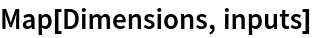 Map[Dimensions, inputs]