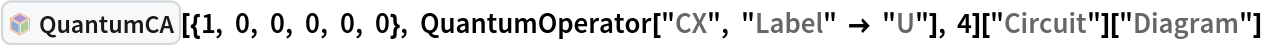 InterpretationBox[FrameBox[TagBox[TooltipBox[PaneBox[GridBox[List[List[GraphicsBox[List[Thickness[0.0025`], List[FaceForm[List[RGBColor[0.9607843137254902`, 0.5058823529411764`, 0.19607843137254902`], Opacity[1.`]]], FilledCurveBox[List[List[List[0, 2, 0], List[0, 1, 0], List[0, 1, 0], List[0, 1, 0], List[0, 1, 0]], List[List[0, 2, 0], List[0, 1, 0], List[0, 1, 0], List[0, 1, 0], List[0, 1, 0]], List[List[0, 2, 0], List[0, 1, 0], List[0, 1, 0], List[0, 1, 0], List[0, 1, 0], List[0, 1, 0]], List[List[0, 2, 0], List[1, 3, 3], List[0, 1, 0], List[1, 3, 3], List[0, 1, 0], List[1, 3, 3], List[0, 1, 0], List[1, 3, 3], List[1, 3, 3], List[0, 1, 0], List[1, 3, 3], List[0, 1, 0], List[1, 3, 3]]], List[List[List[205.`, 22.863691329956055`], List[205.`, 212.31669425964355`], List[246.01799774169922`, 235.99870109558105`], List[369.0710144042969`, 307.0436840057373`], List[369.0710144042969`, 117.59068870544434`], List[205.`, 22.863691329956055`]], List[List[30.928985595703125`, 307.0436840057373`], List[153.98200225830078`, 235.99870109558105`], List[195.`, 212.31669425964355`], List[195.`, 22.863691329956055`], List[30.928985595703125`, 117.59068870544434`], List[30.928985595703125`, 307.0436840057373`]], List[List[200.`, 410.42970085144043`], List[364.0710144042969`, 315.7036876678467`], List[241.01799774169922`, 244.65868949890137`], List[200.`, 220.97669792175293`], List[158.98200225830078`, 244.65868949890137`], List[35.928985595703125`, 315.7036876678467`], List[200.`, 410.42970085144043`]], List[List[376.5710144042969`, 320.03370475769043`], List[202.5`, 420.53370475769043`], List[200.95300006866455`, 421.42667961120605`], List[199.04699993133545`, 421.42667961120605`], List[197.5`, 420.53370475769043`], List[23.428985595703125`, 320.03370475769043`], List[21.882003784179688`, 319.1406993865967`], List[20.928985595703125`, 317.4896984100342`], List[20.928985595703125`, 315.7036876678467`], List[20.928985595703125`, 114.70369529724121`], List[20.928985595703125`, 112.91769218444824`], List[21.882003784179688`, 111.26669120788574`], List[23.428985595703125`, 110.37369346618652`], List[197.5`, 9.87369155883789`], List[198.27300024032593`, 9.426692008972168`], List[199.13700008392334`, 9.203690528869629`], List[200.`, 9.203690528869629`], List[200.86299991607666`, 9.203690528869629`], List[201.72699999809265`, 9.426692008972168`], List[202.5`, 9.87369155883789`], List[376.5710144042969`, 110.37369346618652`], List[378.1179962158203`, 111.26669120788574`], List[379.0710144042969`, 112.91769218444824`], List[379.0710144042969`, 114.70369529724121`], List[379.0710144042969`, 315.7036876678467`], List[379.0710144042969`, 317.4896984100342`], List[378.1179962158203`, 319.1406993865967`], List[376.5710144042969`, 320.03370475769043`]]]]], List[FaceForm[List[RGBColor[0.5529411764705883`, 0.6745098039215687`, 0.8117647058823529`], Opacity[1.`]]], FilledCurveBox[List[List[List[0, 2, 0], List[0, 1, 0], List[0, 1, 0], List[0, 1, 0]]], List[List[List[44.92900085449219`, 282.59088134765625`], List[181.00001525878906`, 204.0298843383789`], List[181.00001525878906`, 46.90887451171875`], List[44.92900085449219`, 125.46986389160156`], List[44.92900085449219`, 282.59088134765625`]]]]], List[FaceForm[List[RGBColor[0.6627450980392157`, 0.803921568627451`, 0.5686274509803921`], Opacity[1.`]]], FilledCurveBox[List[List[List[0, 2, 0], List[0, 1, 0], List[0, 1, 0], List[0, 1, 0]]], List[List[List[355.0710144042969`, 282.59088134765625`], List[355.0710144042969`, 125.46986389160156`], List[219.`, 46.90887451171875`], List[219.`, 204.0298843383789`], List[355.0710144042969`, 282.59088134765625`]]]]], List[FaceForm[List[RGBColor[0.6901960784313725`, 0.5882352941176471`, 0.8117647058823529`], Opacity[1.`]]], FilledCurveBox[List[List[List[0, 2, 0], List[0, 1, 0], List[0, 1, 0], List[0, 1, 0]]], List[List[List[200.`, 394.0606994628906`], List[336.0710144042969`, 315.4997024536133`], List[200.`, 236.93968200683594`], List[63.928985595703125`, 315.4997024536133`], List[200.`, 394.0606994628906`]]]]]], List[Rule[BaselinePosition, Scaled[0.15`]], Rule[ImageSize, 10], Rule[ImageSize, 15]]], StyleBox[RowBox[List["QuantumCA", " "]], Rule[ShowAutoStyles, False], Rule[ShowStringCharacters, False], Rule[FontSize, Times[0.9`, Inherited]], Rule[FontColor, GrayLevel[0.1`]]]]], Rule[GridBoxSpacings, List[Rule["Columns", List[List[0.25`]]]]]], Rule[Alignment, List[Left, Baseline]], Rule[BaselinePosition, Baseline], Rule[FrameMargins, List[List[3, 0], List[0, 0]]], Rule[BaseStyle, List[Rule[LineSpacing, List[0, 0]], Rule[LineBreakWithin, False]]]], RowBox[List["PacletSymbol", "[", RowBox[List["\"DenizYoldas/QuantumBlockCellularAutomata\"", ",", "\"DenizYoldas`QuantumBlockCellularAutomata`QuantumCA\""]], "]"]], Rule[TooltipStyle, List[Rule[ShowAutoStyles, True], Rule[ShowStringCharacters, True]]]], Function[Annotation[Slot[1], Style[Defer[PacletSymbol["DenizYoldas/QuantumBlockCellularAutomata", "DenizYoldas`QuantumBlockCellularAutomata`QuantumCA"]], Rule[ShowStringCharacters, True]], "Tooltip"]]], Rule[Background, RGBColor[0.968`, 0.976`, 0.984`]], Rule[BaselinePosition, Baseline], Rule[DefaultBaseStyle, List[]], Rule[FrameMargins, List[List[0, 0], List[1, 1]]], Rule[FrameStyle, RGBColor[0.831`, 0.847`, 0.85`]], Rule[RoundingRadius, 4]], PacletSymbol["DenizYoldas/QuantumBlockCellularAutomata", "DenizYoldas`QuantumBlockCellularAutomata`QuantumCA"], Rule[Selectable, False], Rule[SelectWithContents, True], Rule[BoxID, "PacletSymbolBox"]][{1, 0, 0, 0, 0, 0}, QuantumOperator["CX", "Label" -> "U"], 4]["Circuit"]["Diagram"]