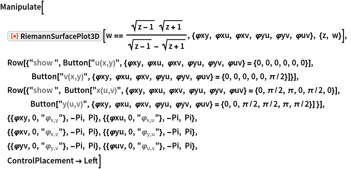 RiemannSurfacePlot3D | Wolfram Function Repository