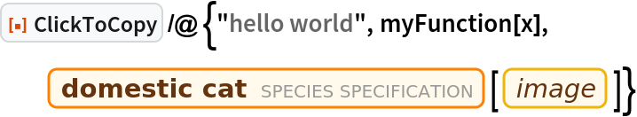 ResourceFunction[
 "ClickToCopy"] /@ {"hello world", myFunction[x], Entity["Species", "Species:FelisCatus"][
   EntityProperty["Species", "Image"]]}