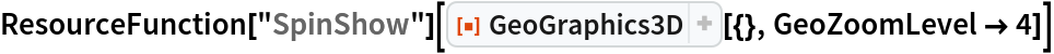 ResourceFunction["SpinShow"][
 ResourceFunction["GeoGraphics3D"][{}, GeoZoomLevel -> 4]]