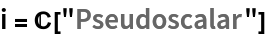 i = \[DoubleStruckCapitalC]["Pseudoscalar"]
