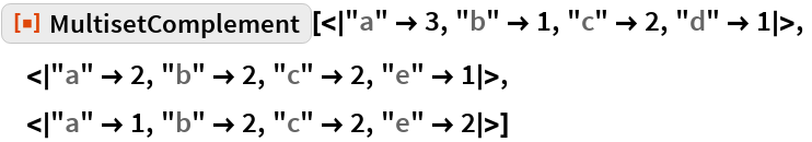 MultisetComplement | Wolfram Function Repository