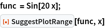 func = Sin[20 x];
ResourceFunction["SuggestPlotRange"][func, x]