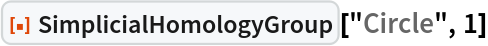 ResourceFunction["SimplicialHomologyGroup"]["Circle", 1]
