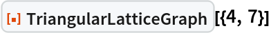 ResourceFunction["TriangularLatticeGraph"][{4, 7}]