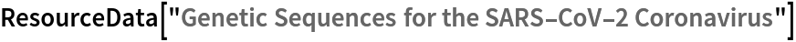 ResourceData["Genetic Sequences for the SARS-CoV-2 Coronavirus"]