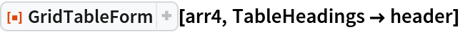 ResourceFunction["GridTableForm"][arr4, TableHeadings -> header]