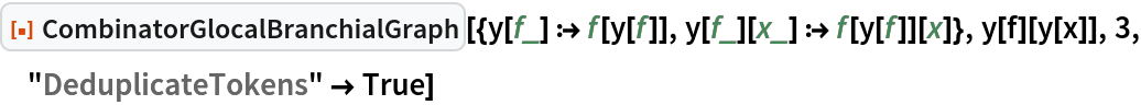 ResourceFunction[
 "CombinatorGlocalBranchialGraph"][{y[f_] :> f[y[f]], y[f_][x_] :> f[y[f]][x]}, y[f][y[x]], 3, "DeduplicateTokens" -> True]