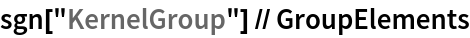 sgn["KernelGroup"] // GroupElements