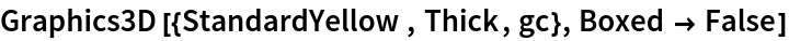 Graphics3D[{StandardYellow, Thick, gc}, Boxed -> False]