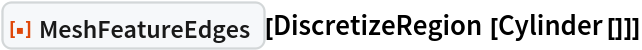ResourceFunction["MeshFeatureEdges"][DiscretizeRegion[Cylinder[]]]