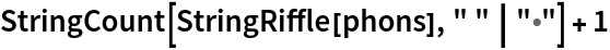StringCount[StringRiffle[phons], " " | "\[Bullet]"] + 1