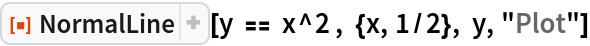 ResourceFunction["NormalLine"][y == x^2 , {x, 1/2}, y, "Plot"]
