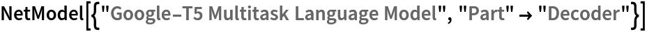NetModel[{"Google-T5 Multitask Language Model", "Part" -> "Decoder"}]