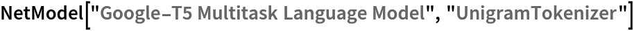 NetModel["Google-T5 Multitask Language Model", "UnigramTokenizer"]
